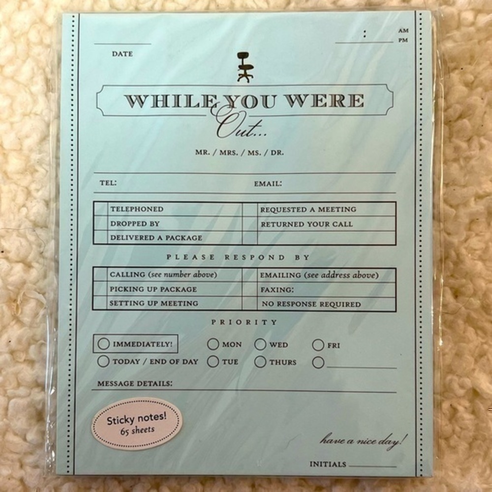 Girl Of All Work “While You Were Out” Sticky Note Notepad